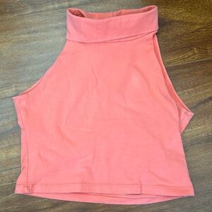 American Apparel’s Coral Mock Neck Crop Top